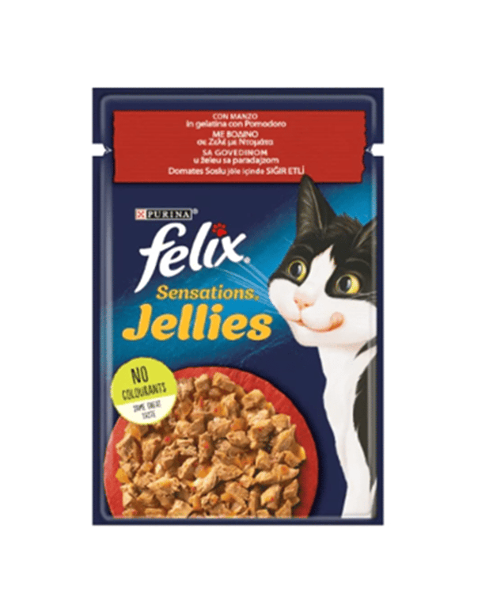 Felix Pouch Sensations Jellly Sığır Etli ve Domatesli Yaş Kedi Maması 85 Gr