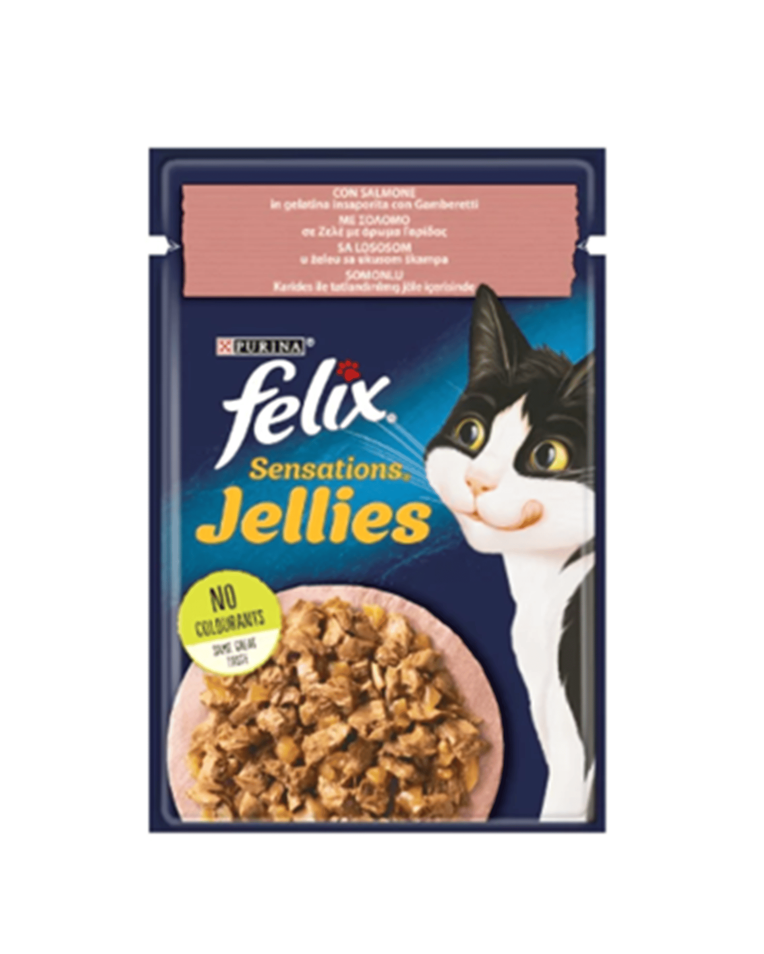 Felix Pouch Sensations Jelly Somon ve Karidesli Yaş Kedi Maması 85 Gr