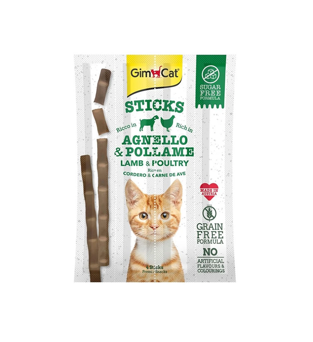 Gimcat Sticks Kuzu Etli Tavuklu Tahılsız Ödül Çubukları 4Lü 20 Gr
