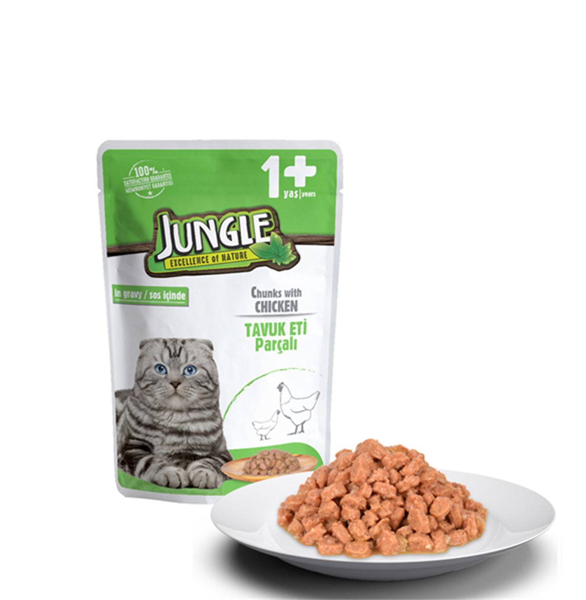 Jungle Cichken Gravy Pouch Tavuk Etli Yetişkin Kedi Maması 100 Gr