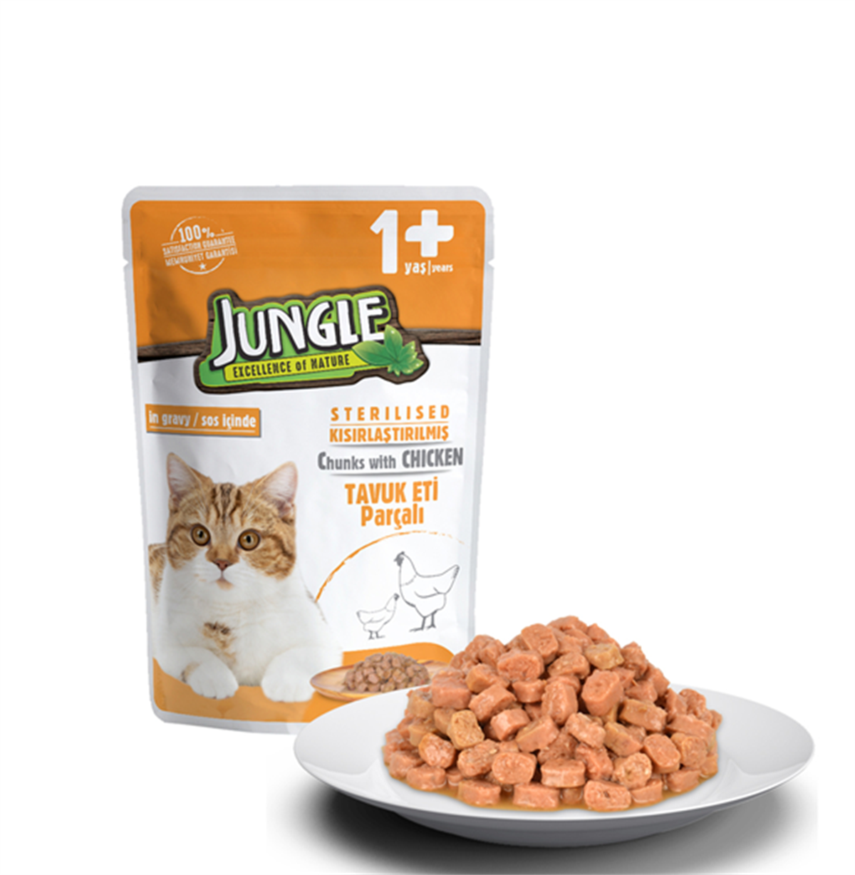 Jungle Cichken Sterilised Jelly Pouch Jöleli Tavuklu Kısır Kedi Maması 100 Gr
