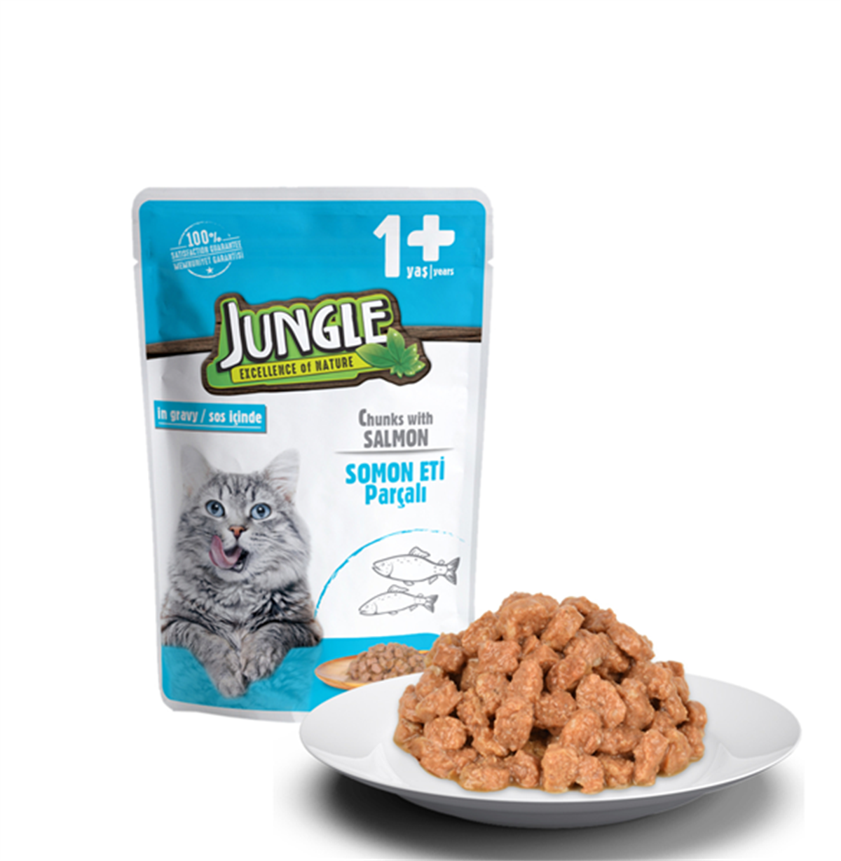 Jungle Salmon Gravy Pouch Somon Balıklı Gravy Kedi Maması 100 Gr