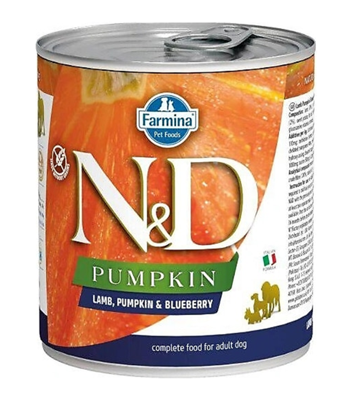 ND Pumpkın Balkabağı, Kuzu Eti ve Yaban Mersinli Yetişkin Köpek Konservesi 285 Gr