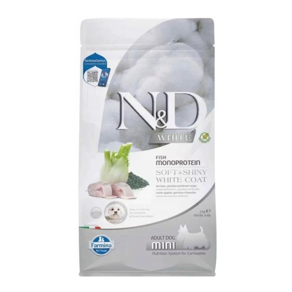 N&D White Levrek Spirulina ve Rezeneli Küçük Irk Yetişkin Köpek Maması 2kg