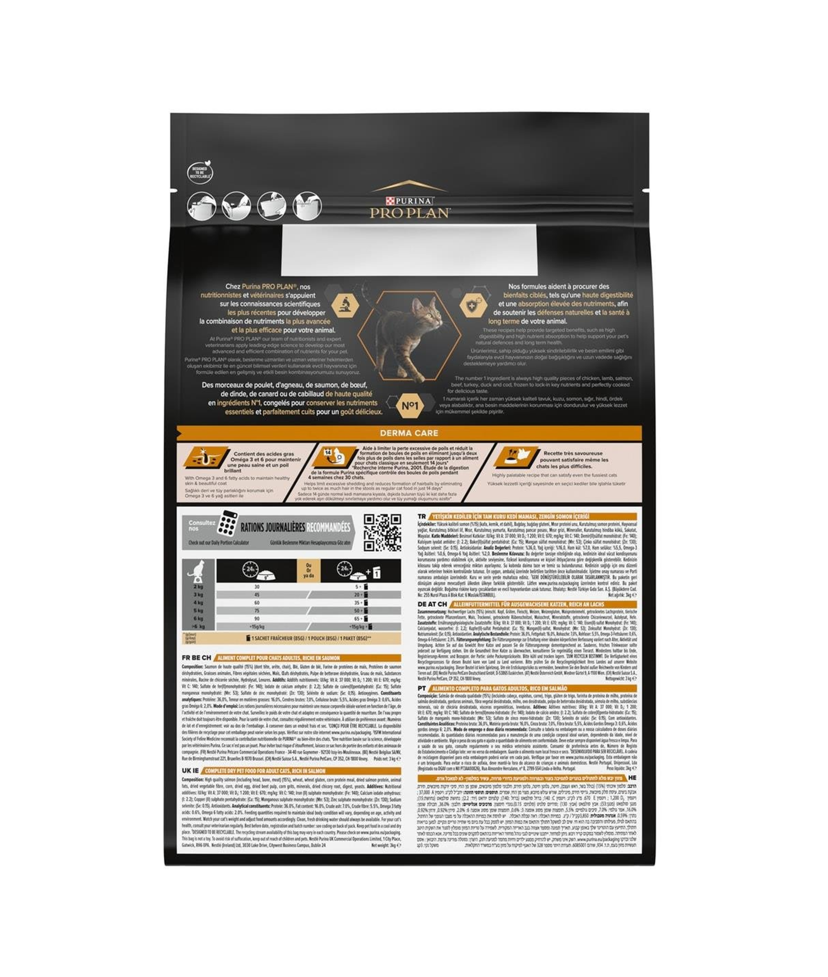 Pro Plan Elegant Derma Plus Somonlu Yetişkin Kedi Maması 3 Kg.