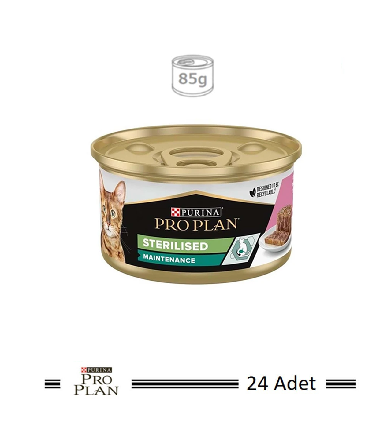 Pro Plan Somon Balıklı Kısırlaştırılmış Kedi Konserve Maması 85 Gr 24 Adet