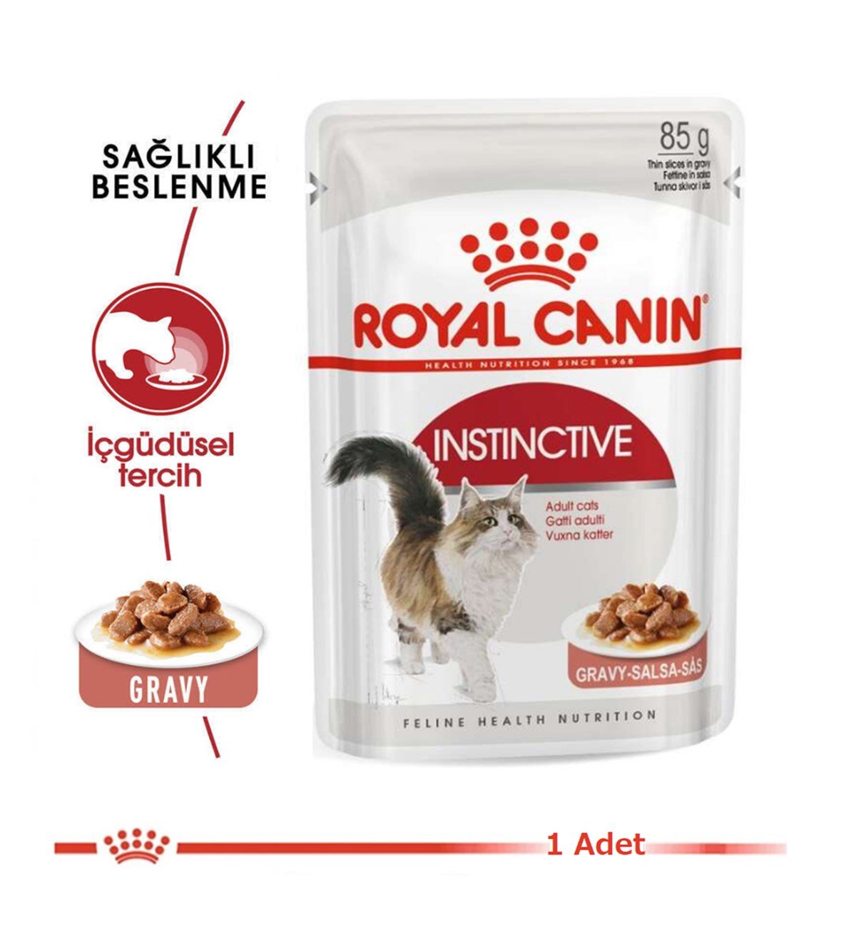 Royal Canin Instinctive Gravy Yetişkin Kedi Konservesi 85 Gr 1 Adet