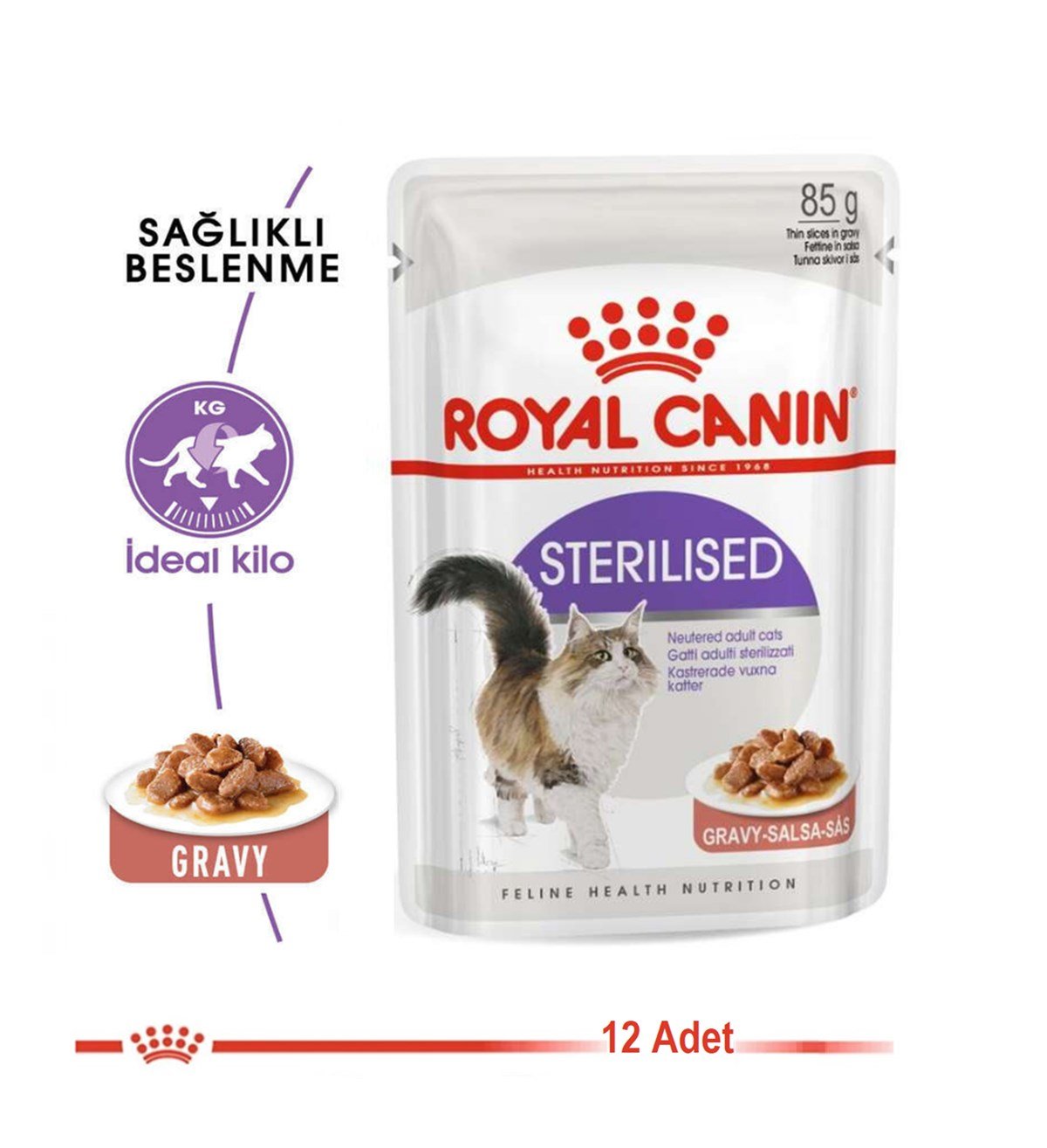 Royal Canin Sterilised Gravy Kısır Kedi Pouch Yaş Mama 85 Gr X 12 Adet