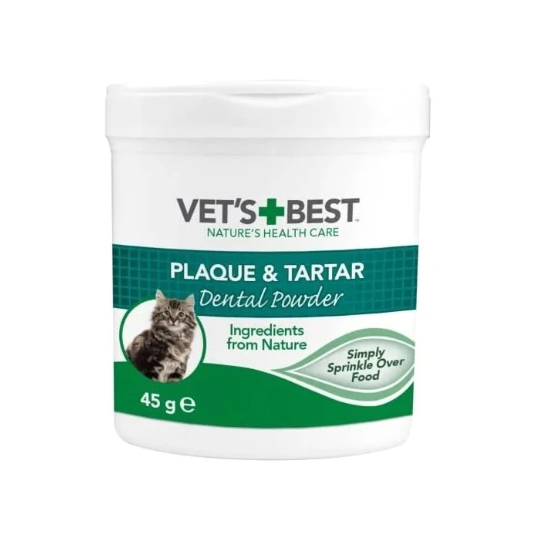 VET'S BEST Kediler için Deniz ve Spirulina Yosunu Özlü Plak ve Tartar Önleyici Ağız Bakım Tozu 45gr