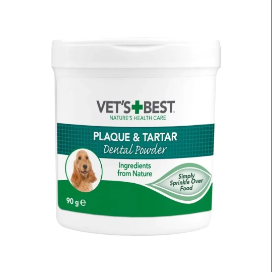 VET'S BEST Köpekler için Deniz ve Spirulina Yosunu Özlü Plak ve Tartar Önleyici Ağız Bakım Tozu 90gr