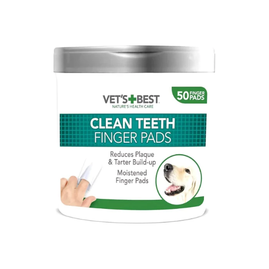 VET'S BEST Köpekler için Diş Temizleme Parmak Pedi (50'li)