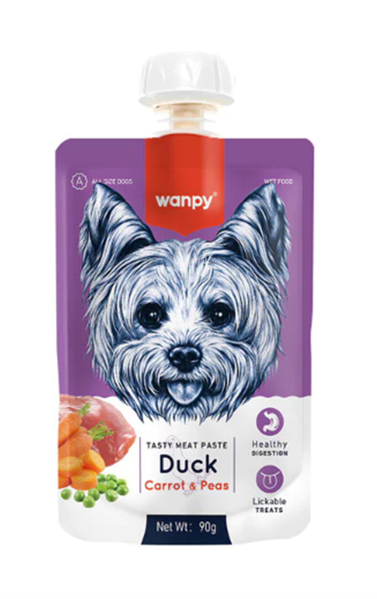Wanpy Ördek Etli ve Havuçlu Ezme Köpek Ödül Maması 90 Gr