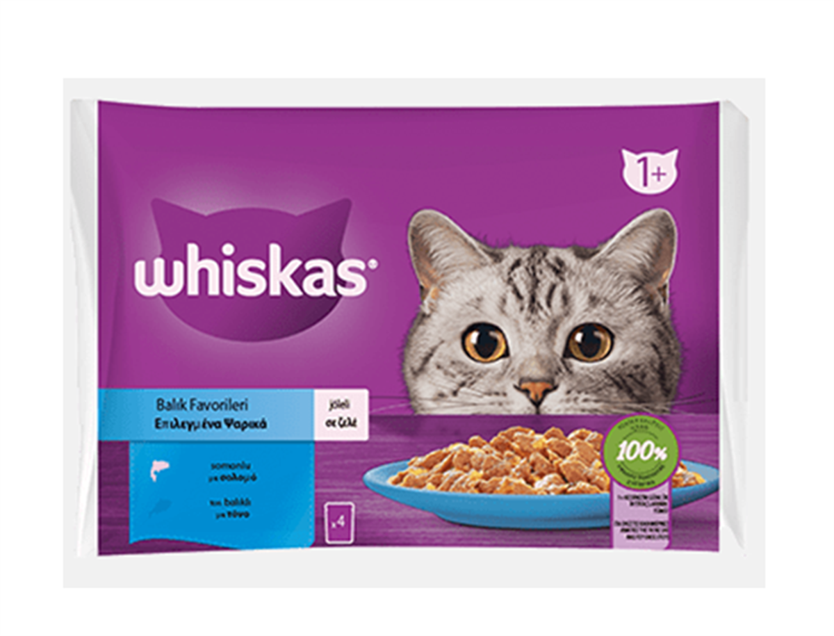 Whiskas Balıklı Multipack Jelly Pouch Ton Balıklı ve Somonlu Yetişkin Kedi Maması 85 Gr 4 Adet