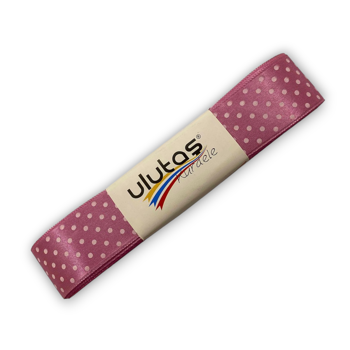 Pembe Puantiyeli Saten Kurdele 2,5 Cm 10 Mt