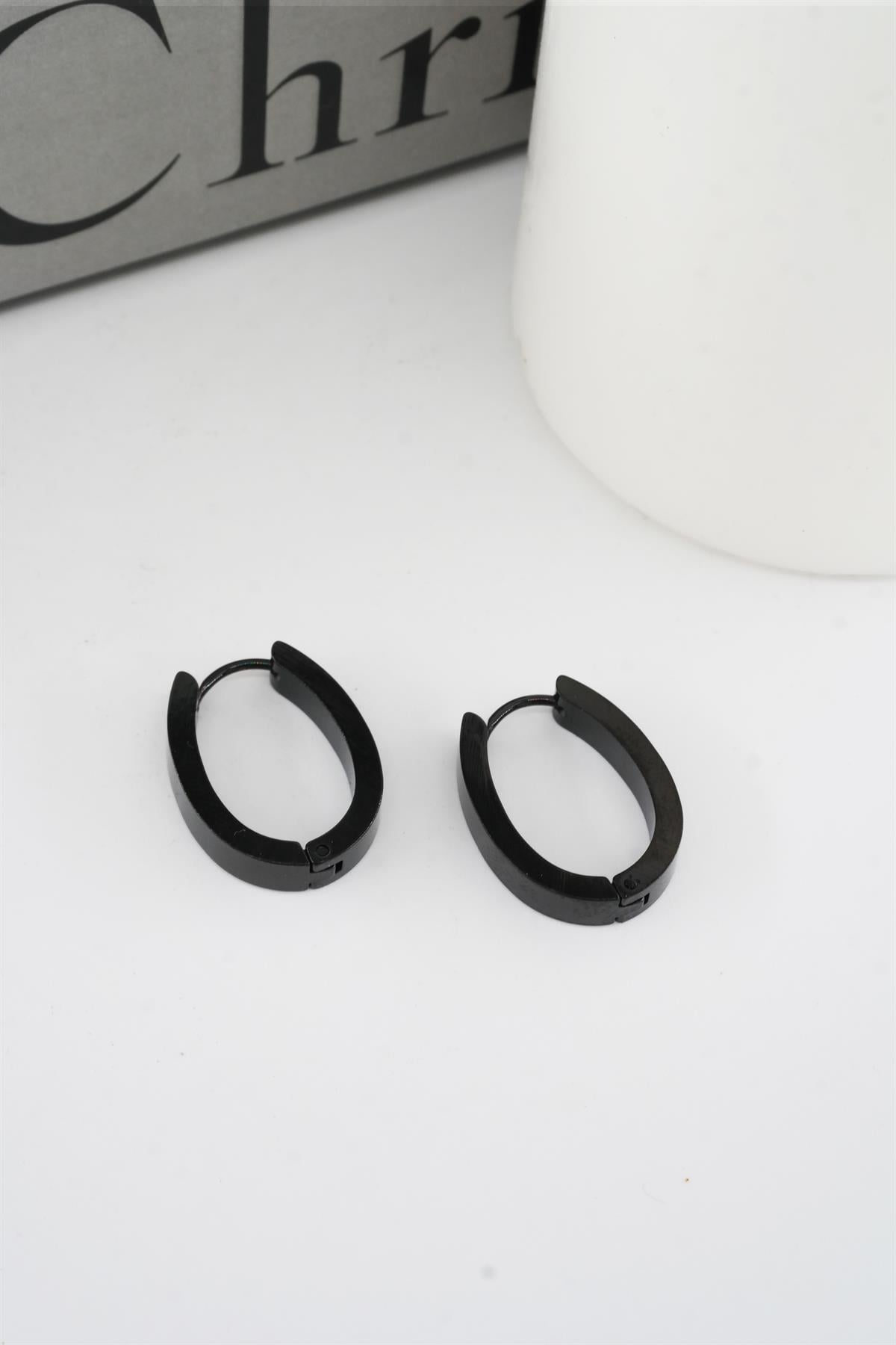 Kadın 316 L Paslanmaz Çelik 2,5 cm Elips Model Küpe