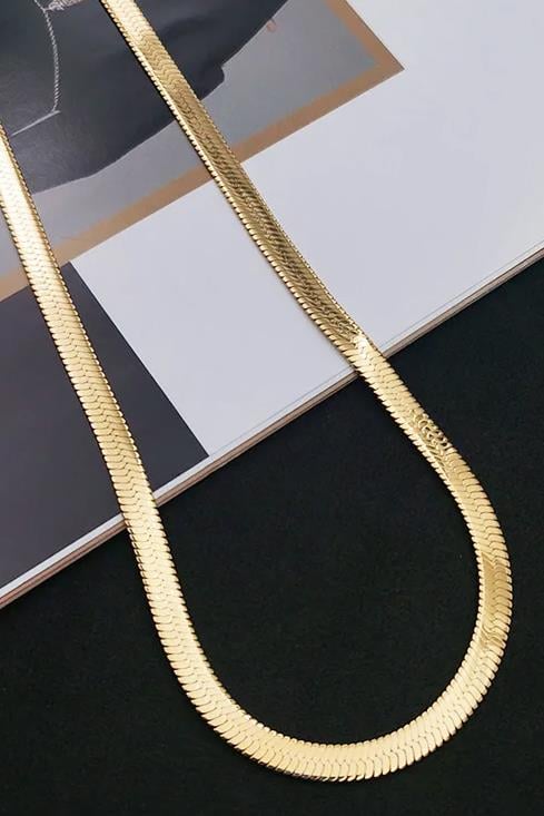 Kadın 316 L Paslanmaz Çelik 40 cm Gold Renk İtalyan Zincir  Kolye