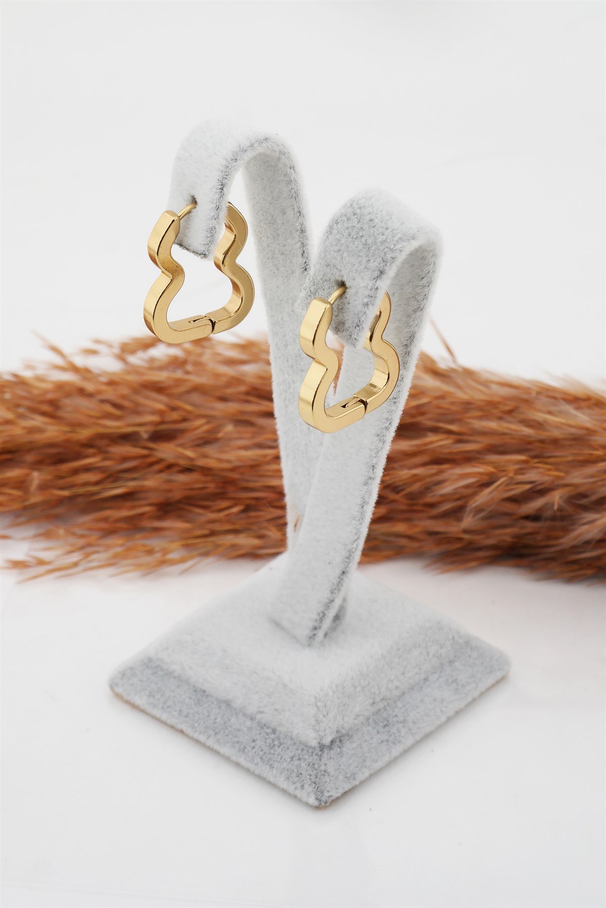 Kadın Çelik Basic Geometrik 2 cm Klipsli Küpe