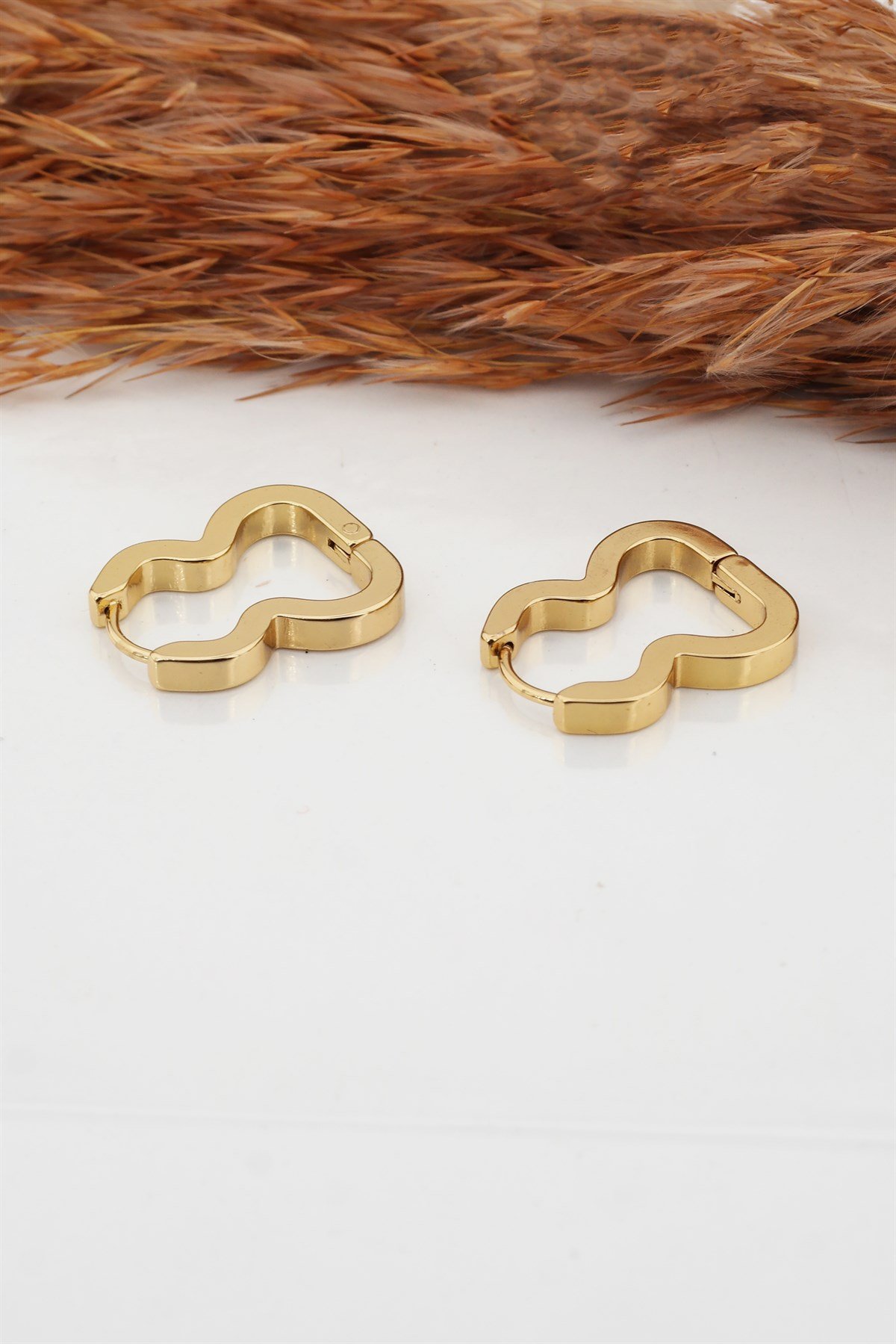 Kadın Çelik Basic Geometrik 2 cm Klipsli Küpe