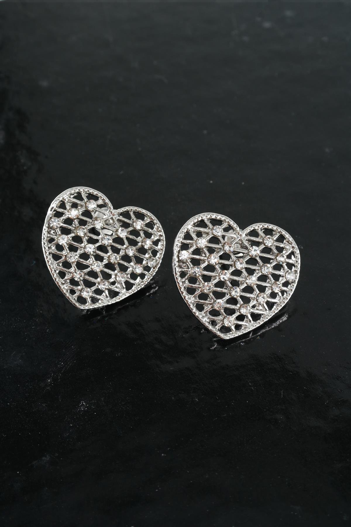 Kadın Kalp Figürlü 2.5 Cm İncili Küpe