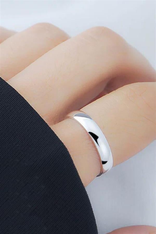 Unisex 4mm Kalınlığında 1 Adet 316 L Çelik Kararmaz Alyans Söz Yüzüğü