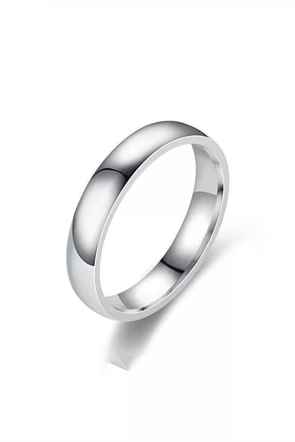 Unisex 4mm Kalınlığında 1 Adet 316 L Çelik Kararmaz Alyans Söz Yüzüğü