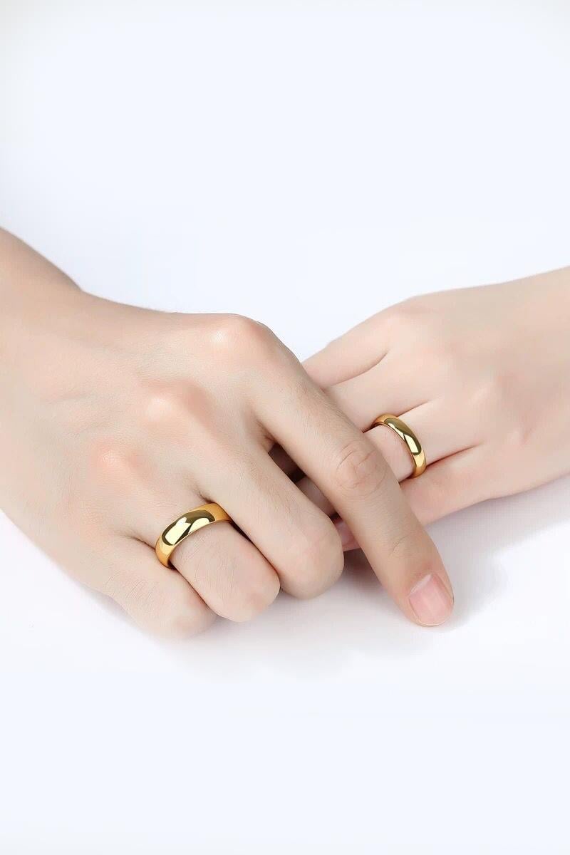 Unisex 4mm Kalınlığında 316 L Çelik Kararmaz Alyans Söz Yüzüğü