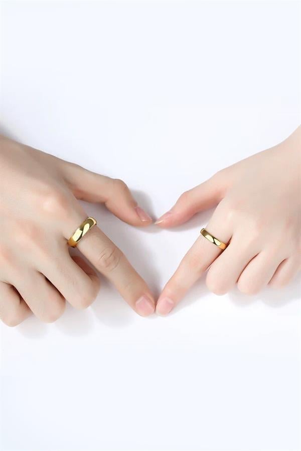 Unisex 4mm Kalınlığında 316 L Çelik Kararmaz Alyans Söz Yüzüğü