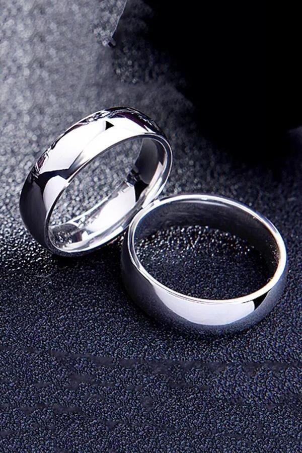 Unisex 6mm Kalınlığında 1 Adet 316 L Çelik Kararmaz Alyans Söz Yüzüğü