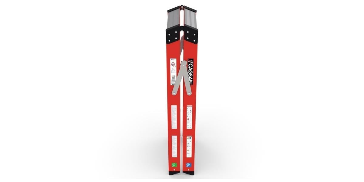 Çağsan A Tipi Çift Taraflı Geniş Basamaklı Fiberglas Elektrik Yalıtımlı Merdiven