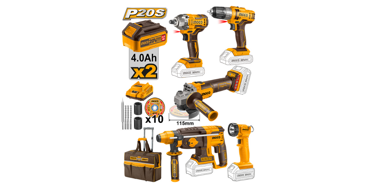 İngco Li-ion Akülü 5 li Kombo Set