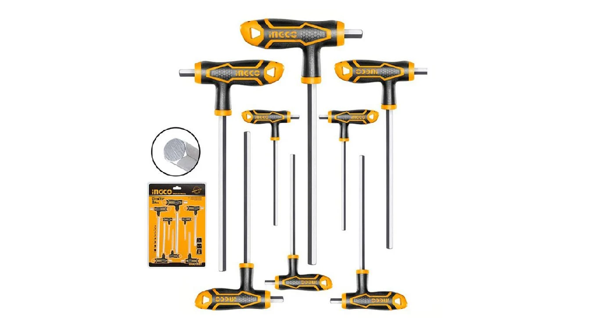 INGCOIngco HHKT8081 Endüstriyel 8'li T Kollu Alyan Anahtar SetING-HHKT8081