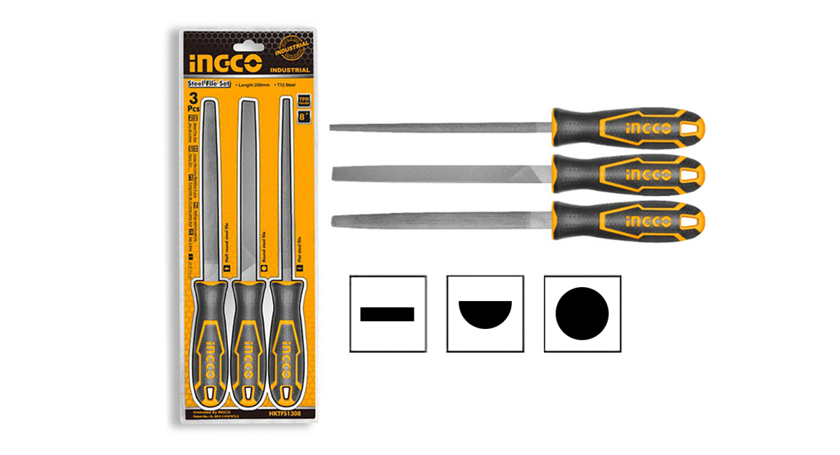 INGCOIngco HKTFS1308 3'lü Eğe SetiING-HKTFS1308
