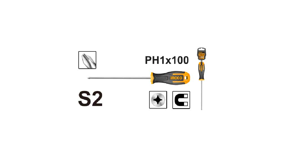 INGCOIngco HS68PH1100 Mıknatıslı Yıldız Tornavida ING-HS68PH1100
