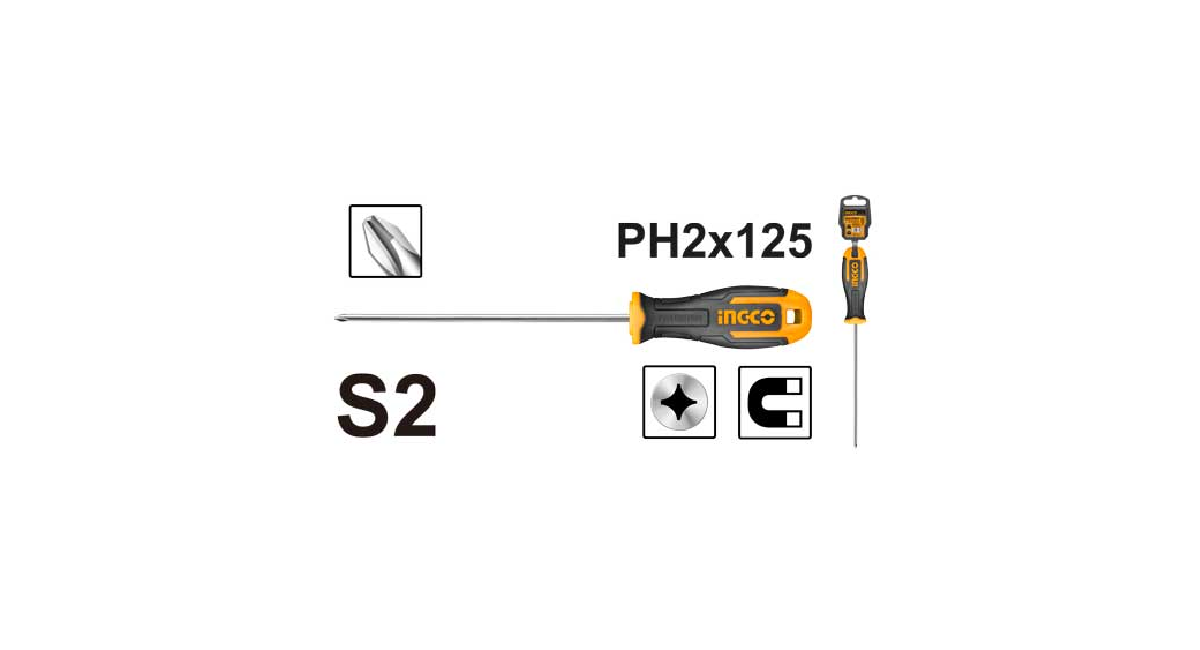 INGCOIngco HS68PH2125 Mıknatıslı Yıldız TornavidaING-HS68PH2125