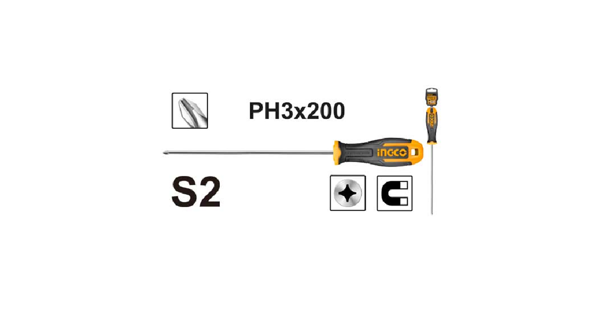 INGCOIngco HS68PH3200 Mıknatıslı Yıldız Tornavida ING-HS68PH3200