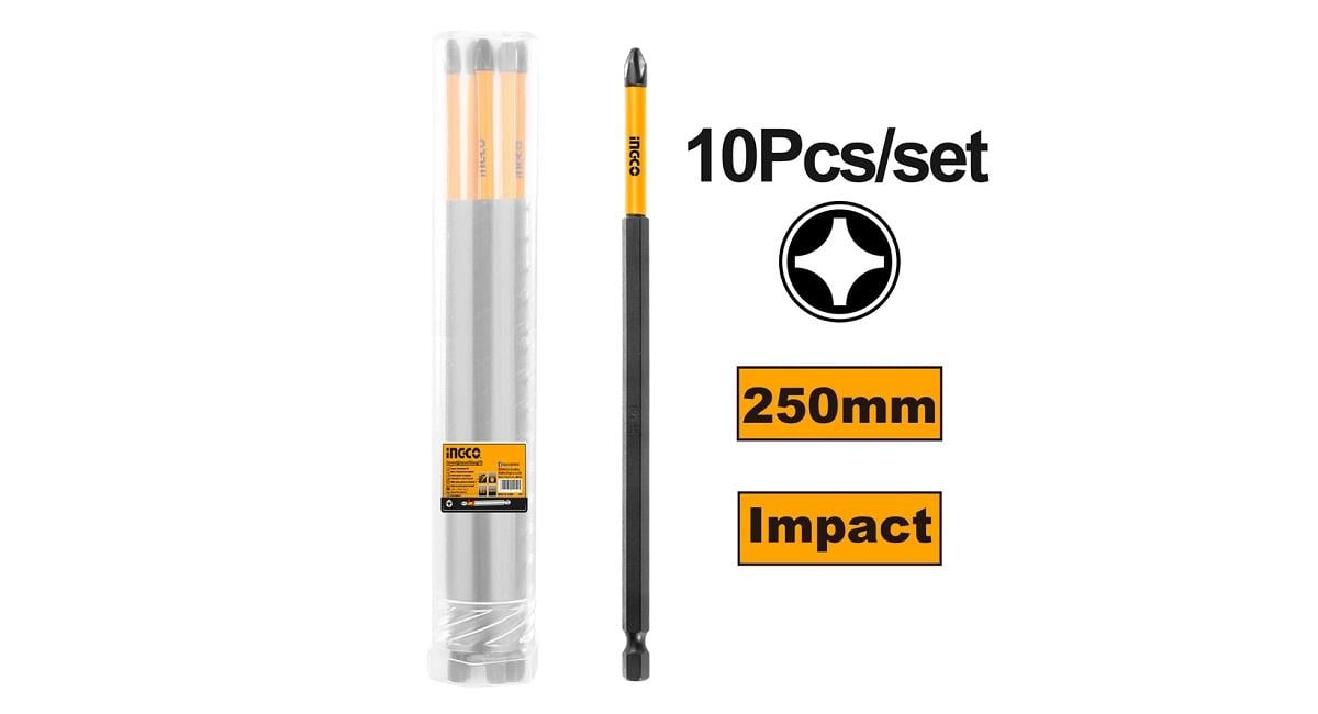 INGCOIngco ING-SDBIM11PH2103 10'lu Darbeli Yıldız Tornavida Ucu Seti 250mmING-SDBIM11PH2103