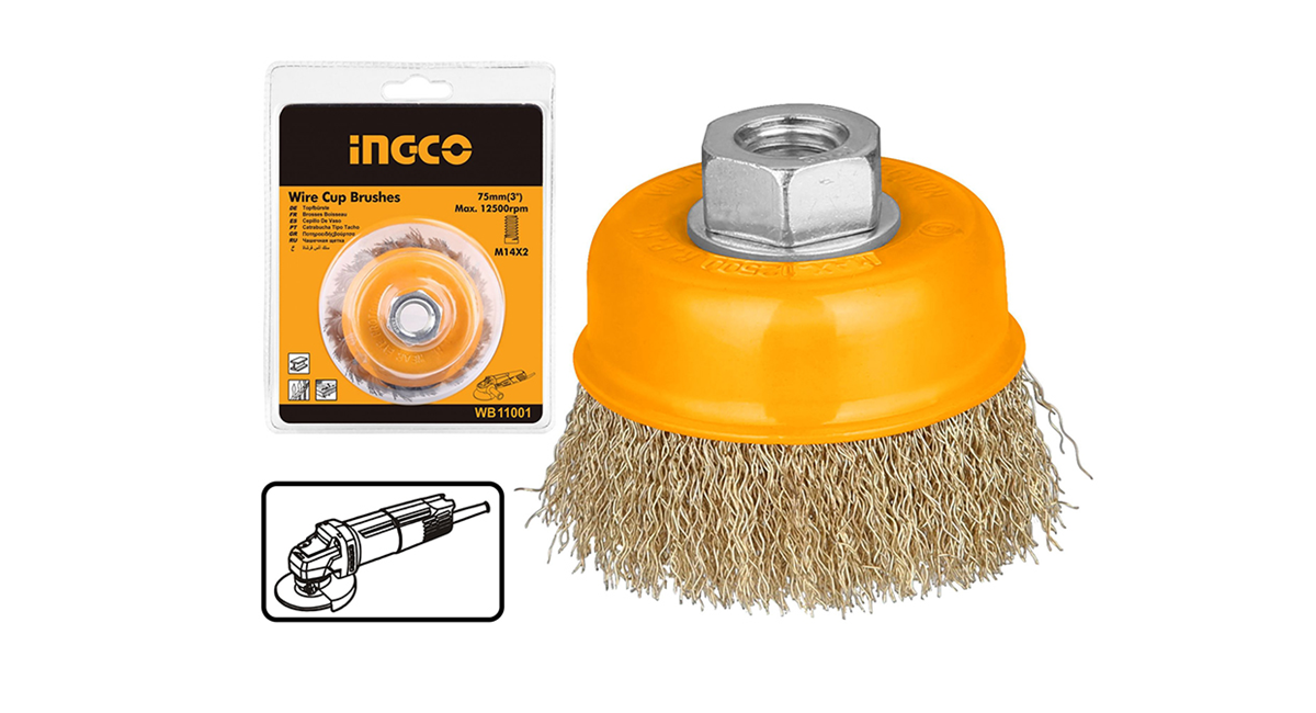 INGCOIngco WB11001 Saçaklı Çanak Tel Fırça 100mmING-WB11001