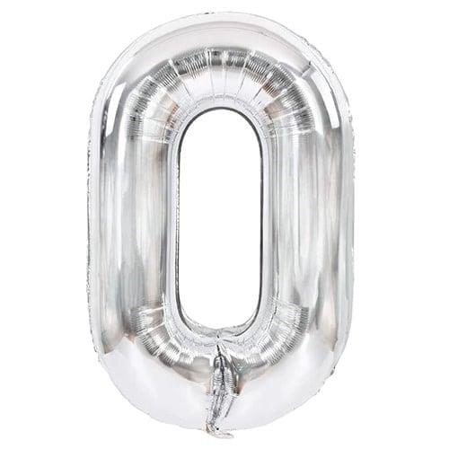 Gümüş Renk 76 cm0 Rakam Folyo Balon Gümüş 76 cm