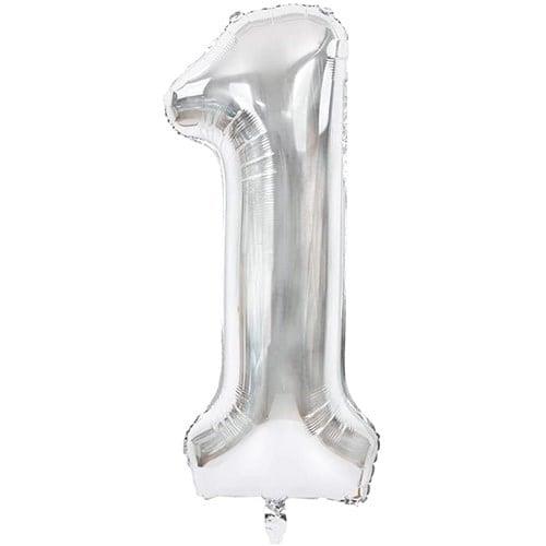Gümüş Renk 76 cm1 Rakam Folyo Balon Gümüş 76 cm