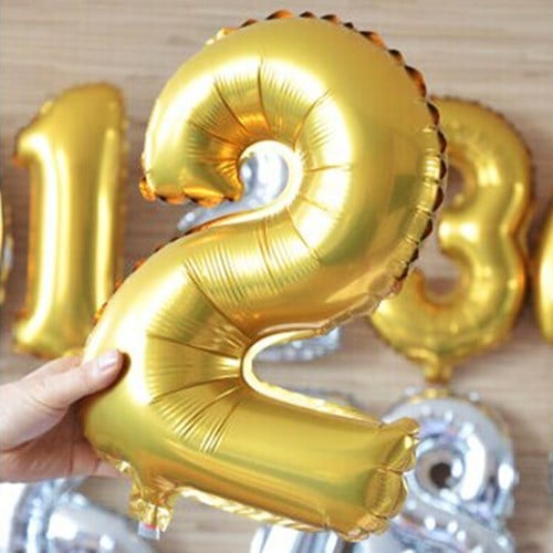 1 Rakam Folyo Gold Renk  Balon Küçük 35 cm