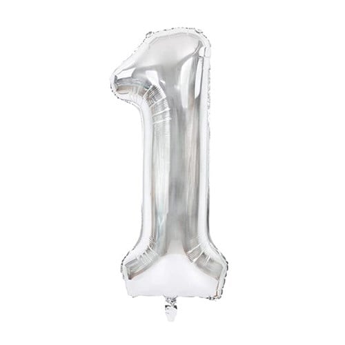 1 Rakam Folyo Gümüş Balon Küçük 35 cm