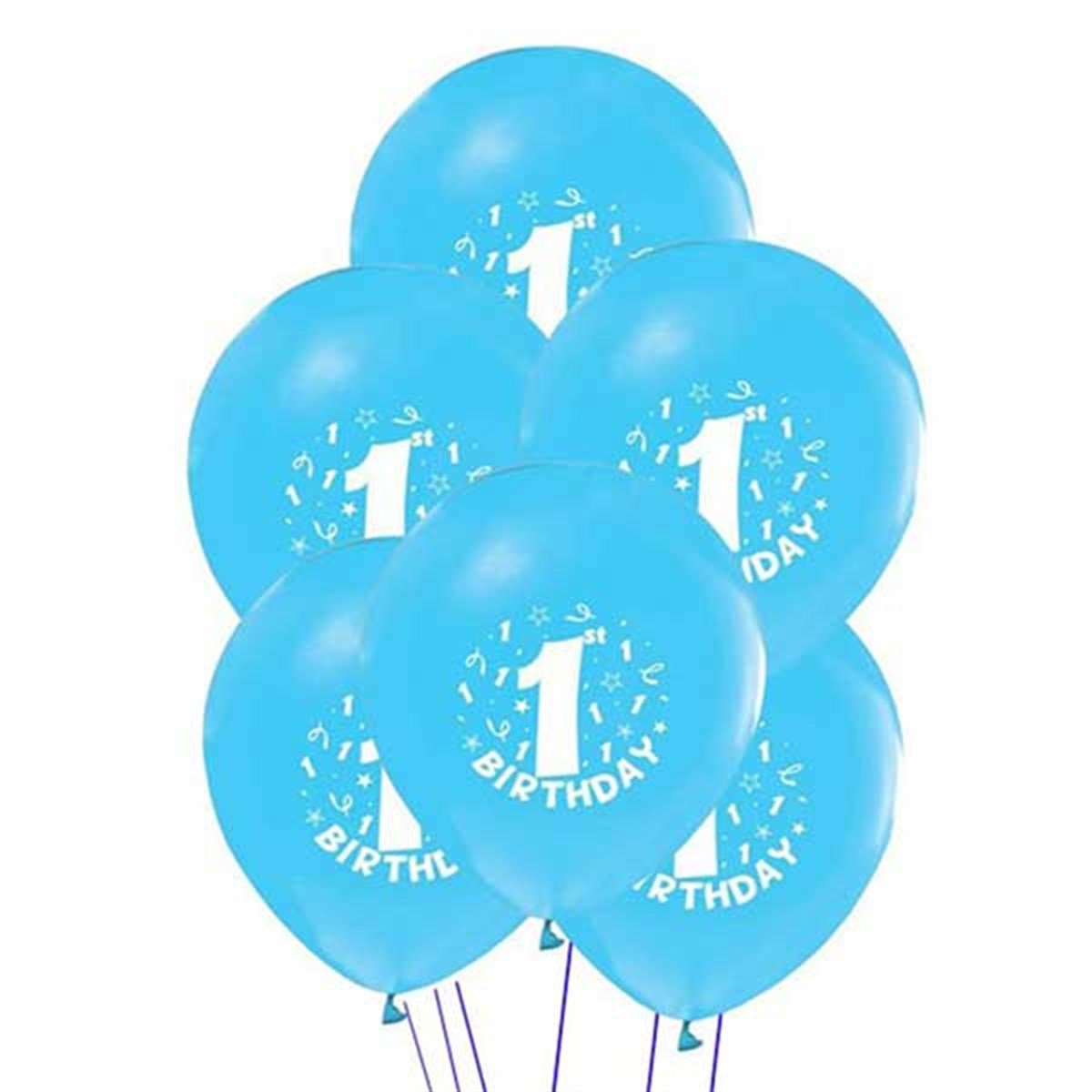 1 Yaş Birthday Balon Mavi 16 Adet