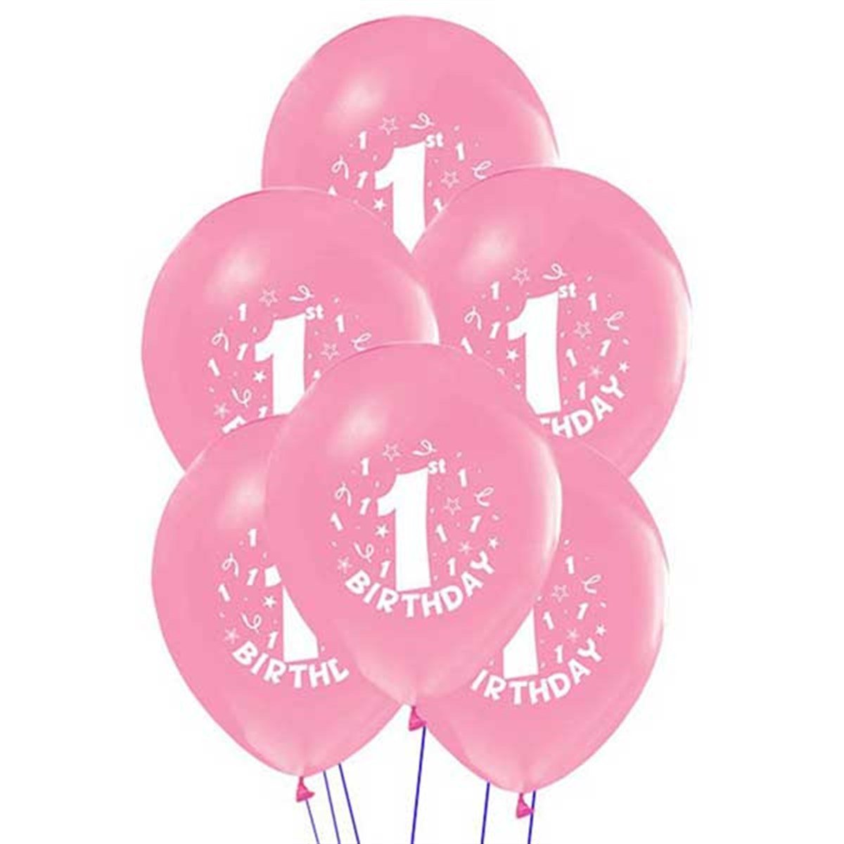 1 Yaş Birthday Balon Pembe 16 Adet