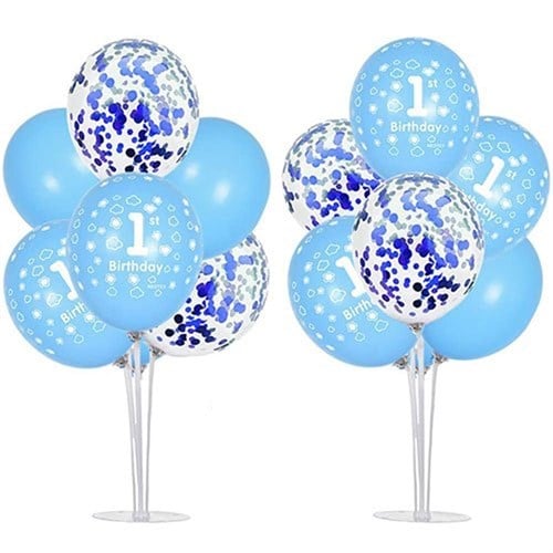 1 Yaş Erkek Ayaklı Konfetili Balon Standı