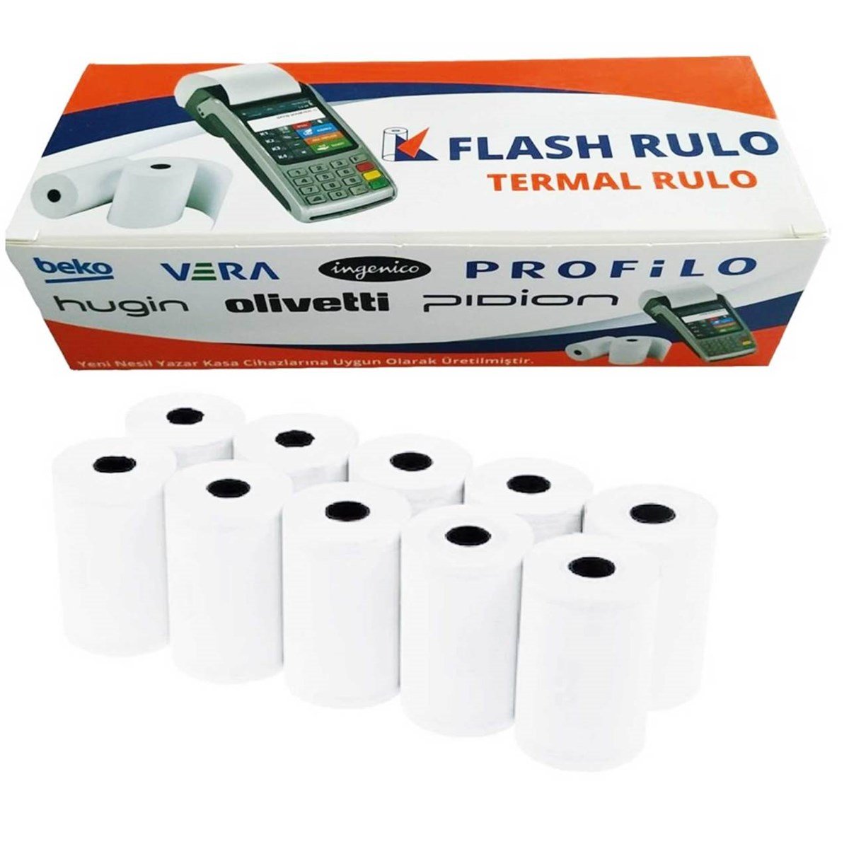10 Adet Yazar Kasa Pos Rulosu 56x16