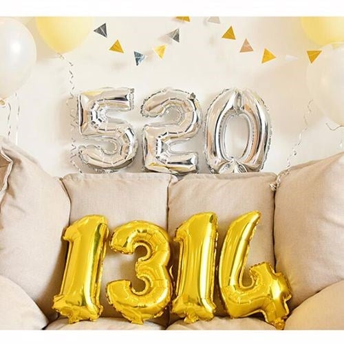 2 Rakam Folyo Gümüş Balon Küçük 35 cm