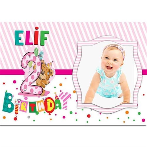 2 Yaş Kız Kişiye Özel Afiş