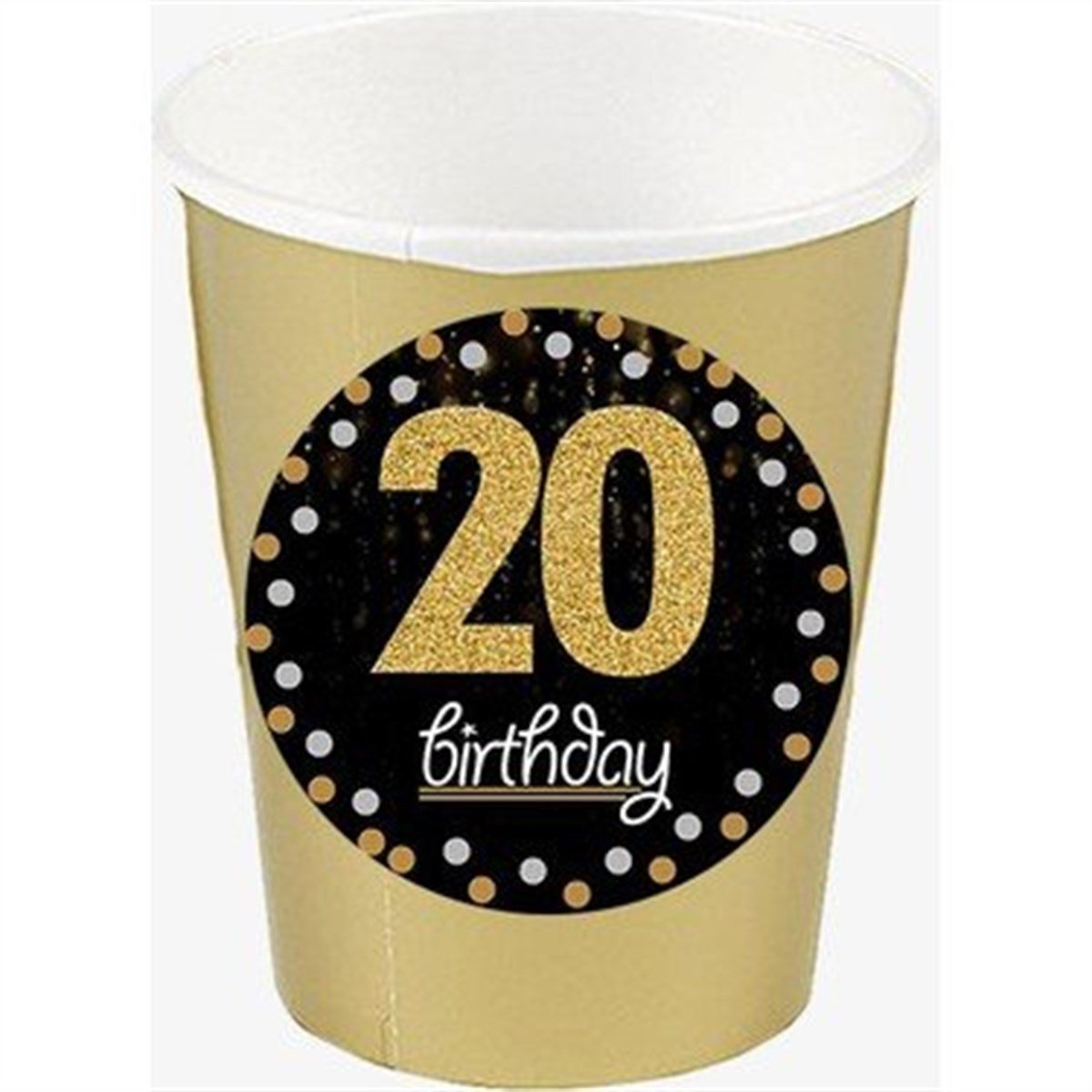 20 Yaş Gold Bardak 8 Adet