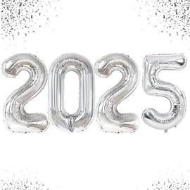 Yılbaşı Balonları2024 Rakam Folyo Balon Gümüş 90 Cm