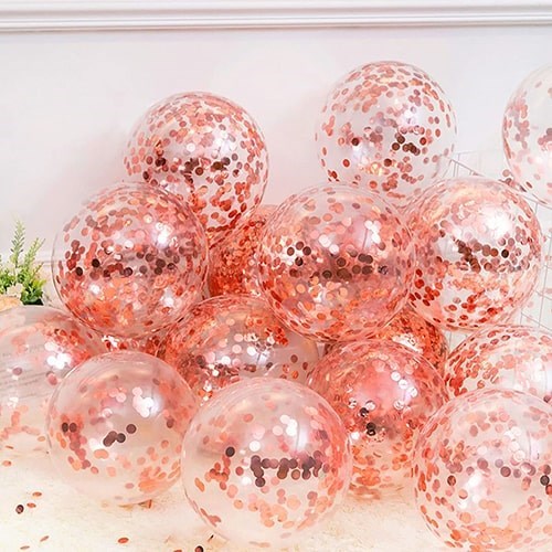 30 Adet Rose Kalp Uçan Balon Demeti